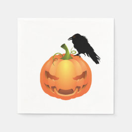 Guardanapo De Papel Vamire Jack o'lantern com Raven
