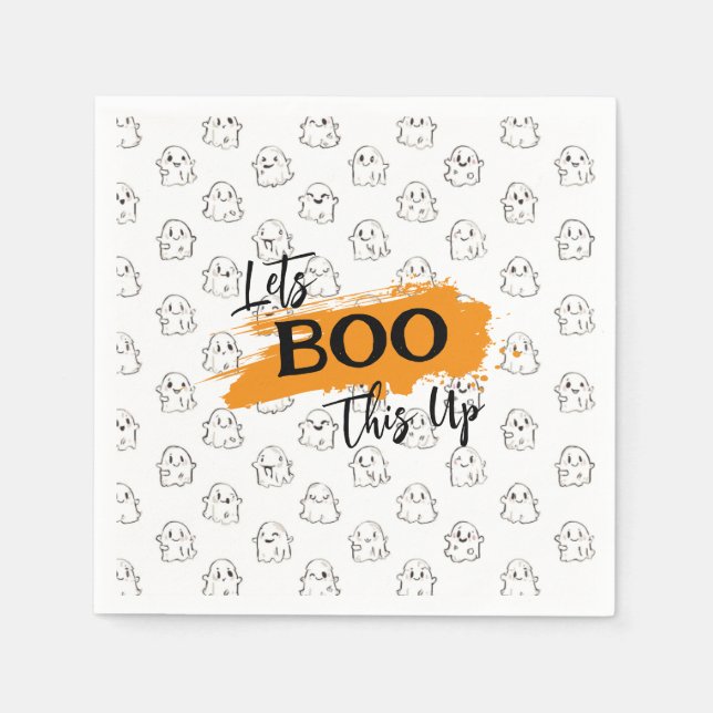 Guardanapo De Papel Vamos BOO Que Acima O Padrão De Fantasma De Voo Bo (Frente)