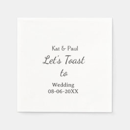 Guardanapo De Papel Vamos brindar ao casamento nome data casal simples