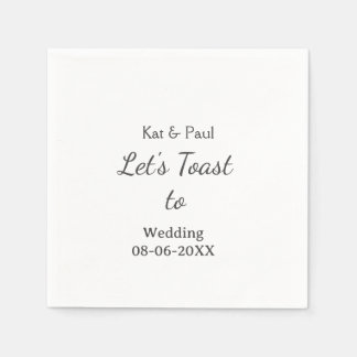 Guardanapo De Papel Vamos brindar ao casamento nome data casal simples