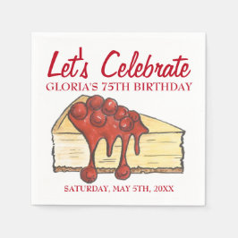 Guardanapo De Papel Vamos Celebra Aniversário do Dessert Cherry Cheese