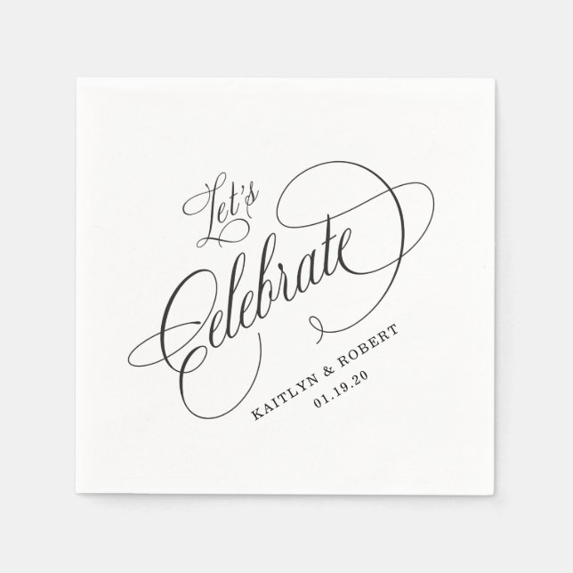 Guardanapo De Papel Vamos Celebrar Calliografia Cocktail Napkins (Frente)