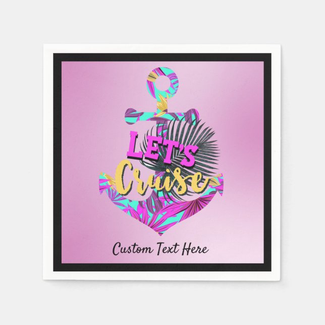 Guardanapo De Papel Vamos Cruzado, Ancoragem Tropical de Barcos de Nav (Frente)