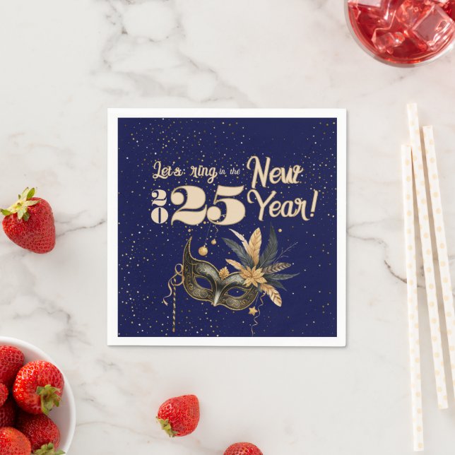 Guardanapo De Papel Vamos da festa de Ano Novo Azul Glamoroso (Insitu)