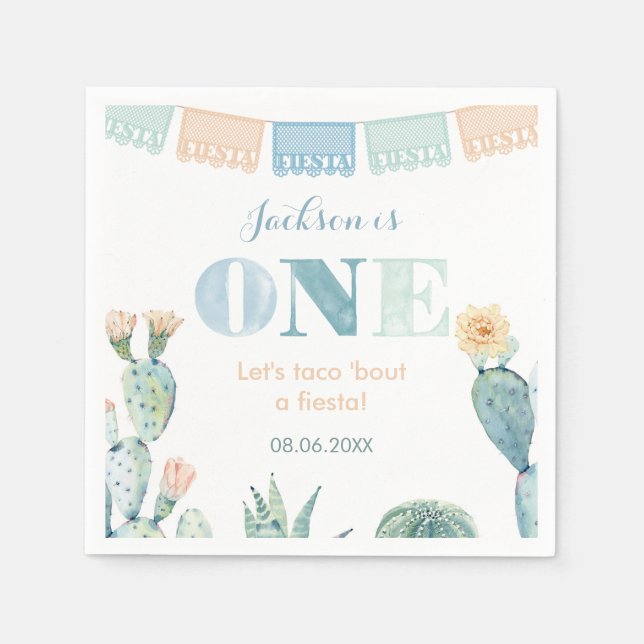 Guardanapo De Papel Vamos Do primeiro aniversario Taco Bout A Fiesta (Frente)