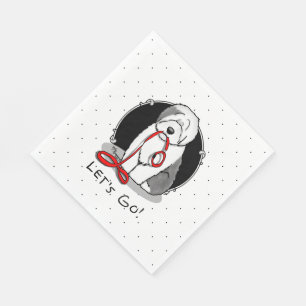 Guardanapo De Papel Vamos Engraçado! Sheepdog Inglês (Cinza 1)