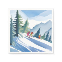 Vamos Esquiar | Aquarela de Inverno