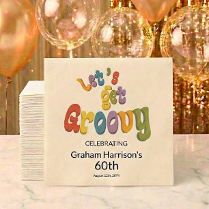 Guardanapo De Papel Vamos Fazer uma Festa Groovy de 60 Anos