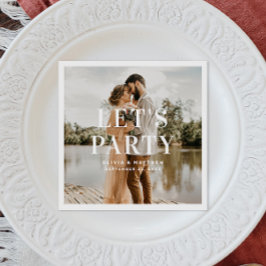 Guardanapo De Papel Vamos festejar. Casamento de tipografia minimalist