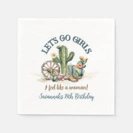 Guardanapo De Papel Vamos Garotas Cowgirl Rodeo Festa de aniversário P