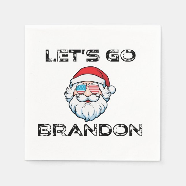 Guardanapo De Papel Vamos Go Brandon Joe Biden Chant Natal (Frente)