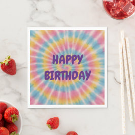 Guardanapo De Papel Vamos Groove Tie Dye Feliz Aniversário Napkins