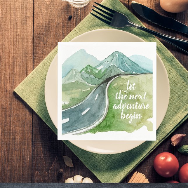 Guardanapo De Papel Vamos Natural De Aquarela O Próximo Aventura Começ (Criador carregado)