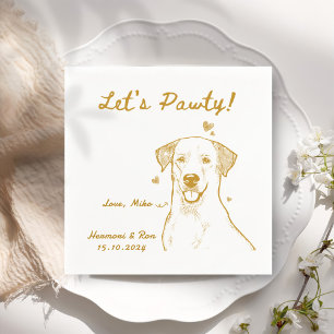 Guardanapo De Papel Vamos Pawty Drawn Engraçado Cão Engraçado Simples