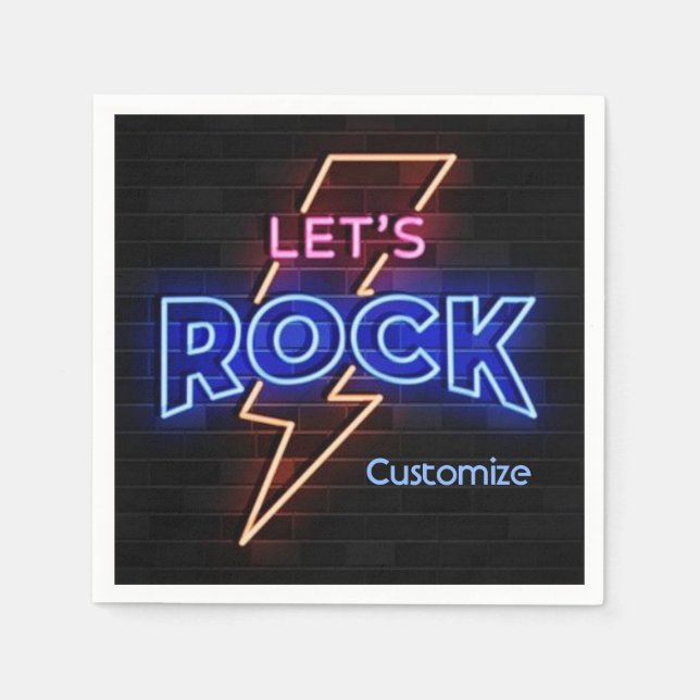 Guardanapo De Papel Vamos Rock Lightning Bolt (Frente)