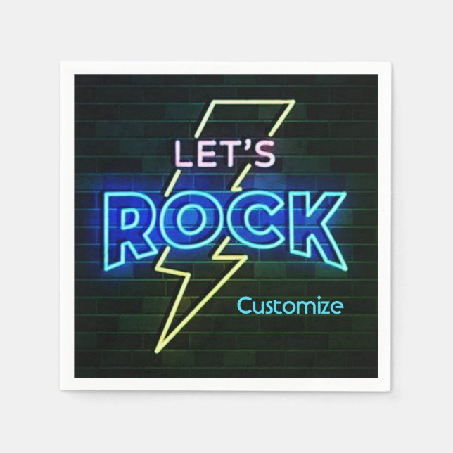 Guardanapo De Papel Vamos Rock Lightning Bolt 2 (Frente)