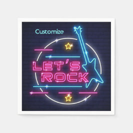Guardanapo De Papel Vamos Rock Retro Neon