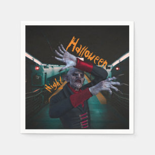 Guardanapo De Papel Vampiro Da Noite Do Halloween No Papel Do Metrô