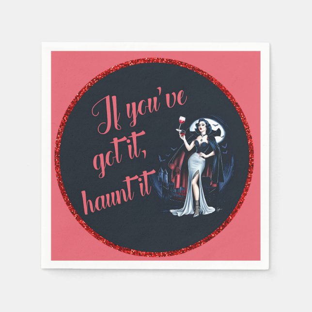 Guardanapo De Papel Vampiro Sexy Sultry Se o tiver, assombra-o (Frente)