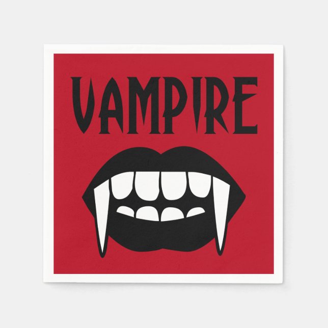 Guardanapo De Papel Vampiro Vermelho Spooky Halloween (Frente)