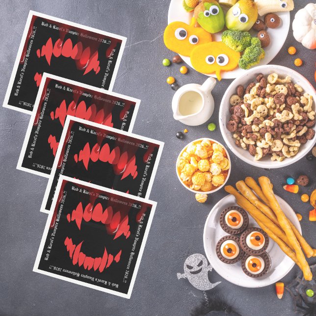 Guardanapo De Papel Vampiros mordem o dia das bruxas (Vampires Bite Halloween Party Napkins)