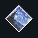Guardanapo De Papel Van Gogh A Noite Estrelada<br><div class="desc">A pintura a óleo do mestre holandês Vincent Van Gogh (1853-1890) Provavelmente sua pintura mais famosa, Van Gogh pintou "A Noite Estrelada" em 1889 da memória enquanto em um asilo na França onde ele se registrou para depressão. A cena retrata a vista de sua janela de quarto. Na pintura há...</div>
