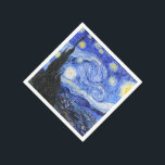 Guardanapo De Papel Van Gogh A Noite Estrelada<br><div class="desc">A pintura a óleo do mestre holandês Vincent Van Gogh (1853-1890) Provavelmente sua pintura mais famosa, Van Gogh pintou "A Noite Estrelada" em 1889 da memória enquanto em um asilo na França onde ele se registrou para depressão. A cena retrata a vista de sua janela de quarto. Na pintura há...</div>