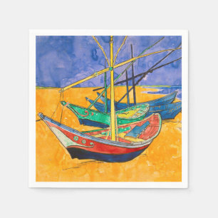 Guardanapo De Papel Van Gogh Boats Impressionism Beach