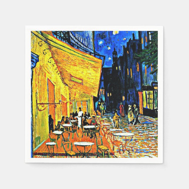 Guardanapo De Papel Van Gogh - Cafe Terrace à Noite (Frente)