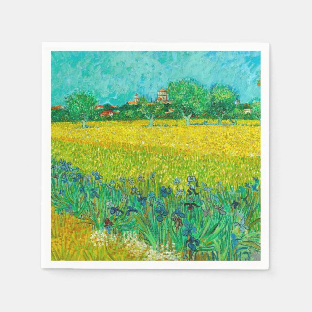 Guardanapo De Papel Van Gogh Field com Irrises Perto de Arles (Frente)