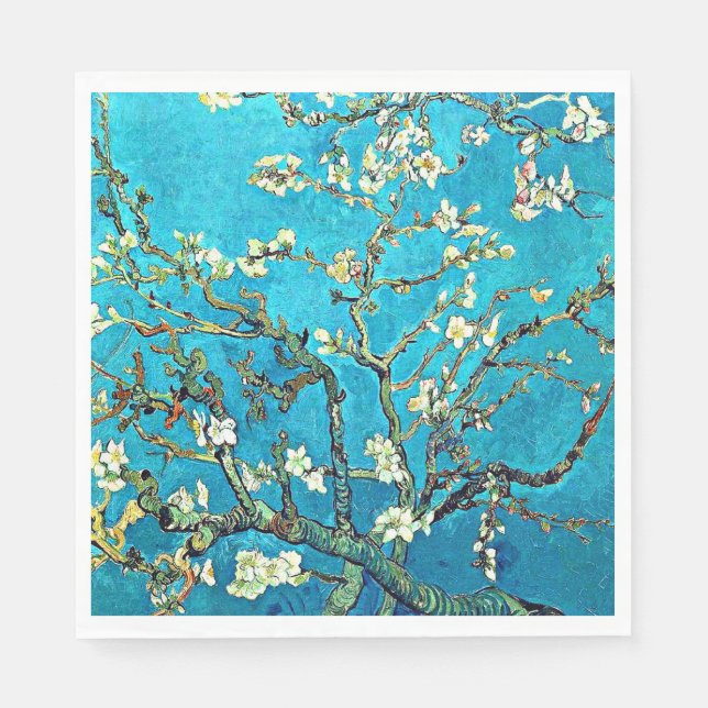 Guardanapo De Papel Van Gogh - Ramificações com Almond Blossoms (Frente)