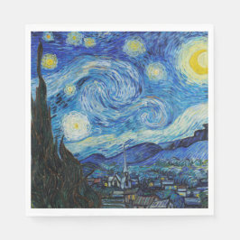 Guardanapo De Papel Van Gogh Starry Night. Impressionismo arte de vint