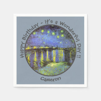 Guardanapo De Papel Van Gogh Starry Night sobre os itens do partido Rh