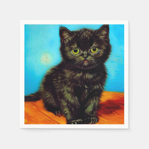 Guardanapo De Papel Van Gogh Style Pouting Kitten