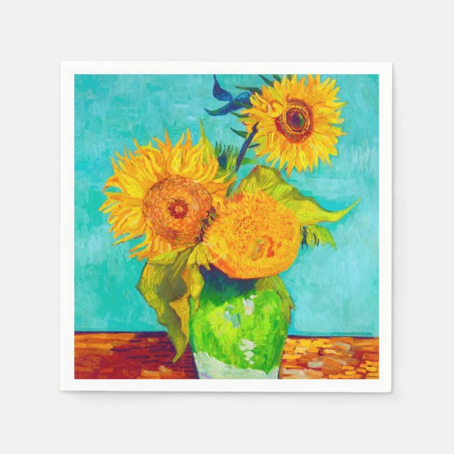 Guardanapo De Papel Van Gogh Sunflower (Frente)