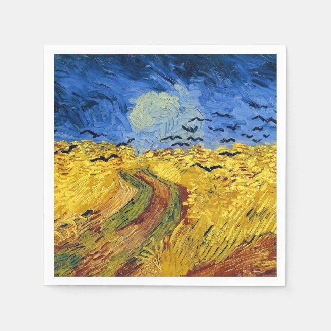 Guardanapo De Papel Van Gogh Wheat Fields impressionista Painting (Frente)