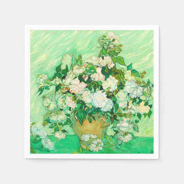 Guardanapo De Papel Van Gogh White Roses (Frente)