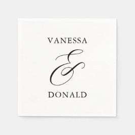 Guardanapo De Papel Vanessa Black and White Modern Weds