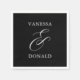 Guardanapo De Papel Vanessa Black Modern Wedding