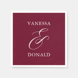 Guardanapo De Papel Vanessa Burgundy Modern Wedding
