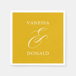 Guardanapo De Papel Vanessa Mustard Yellow Modern Wedding