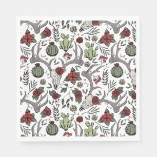 Guardanapo De Papel Vaqueira Red and Green Country Antlers