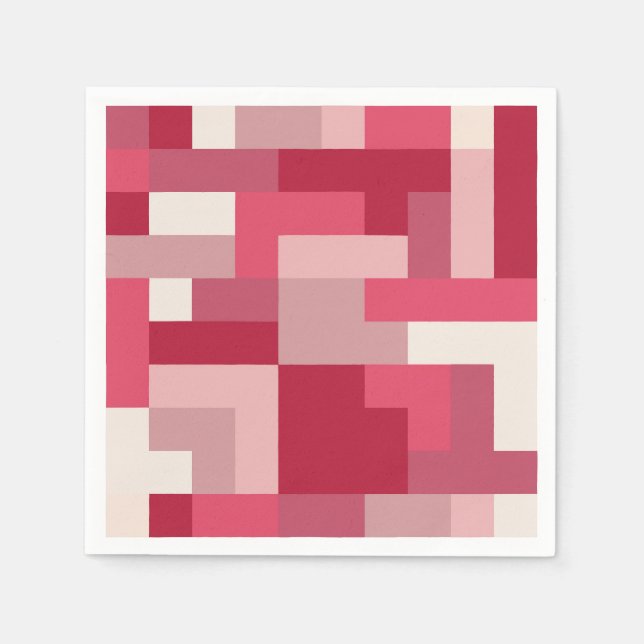 Guardanapo De Papel Vários tons de abstrato vermelho (Frente)