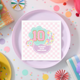 Guardanapo De Papel Varsity preppy pastel adesivo 10º Aniversário