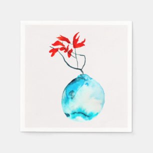 Guardanapo De Papel Vase aquarela ikebana