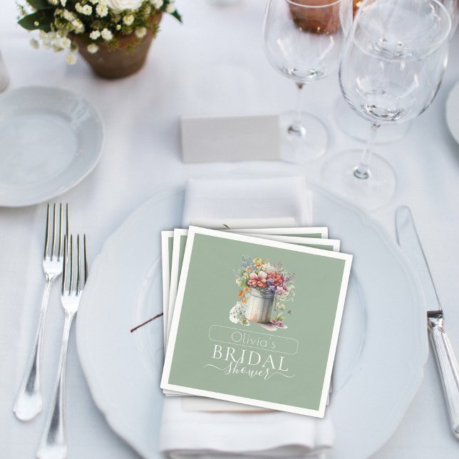 Guardanapo De Papel Vaso de Flores de Primavera Românticas para Chá de (Criador carregado)