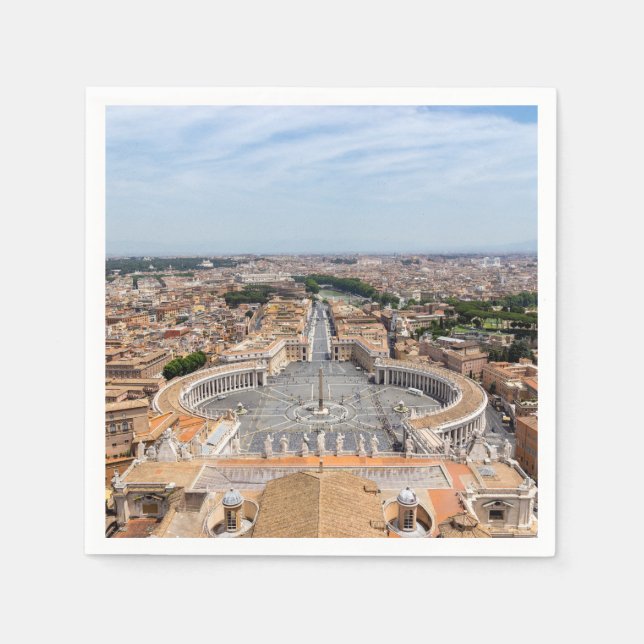 Guardanapo De Papel Vaticano, Itália: Ruas. Vista aérea de Peter Squar (Frente)