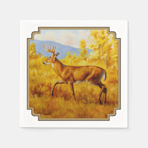 Guardanapo De Papel Veado de Whitetail na Floresta de Outono Aspen