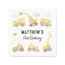 Veículo de Construção a Aquarela Primeiro Aniversá