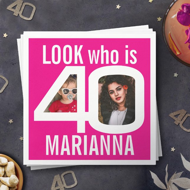 Guardanapo De Papel Veja quem é o aniversário de 40 anos 2 fotos, fest (Criador carregado)